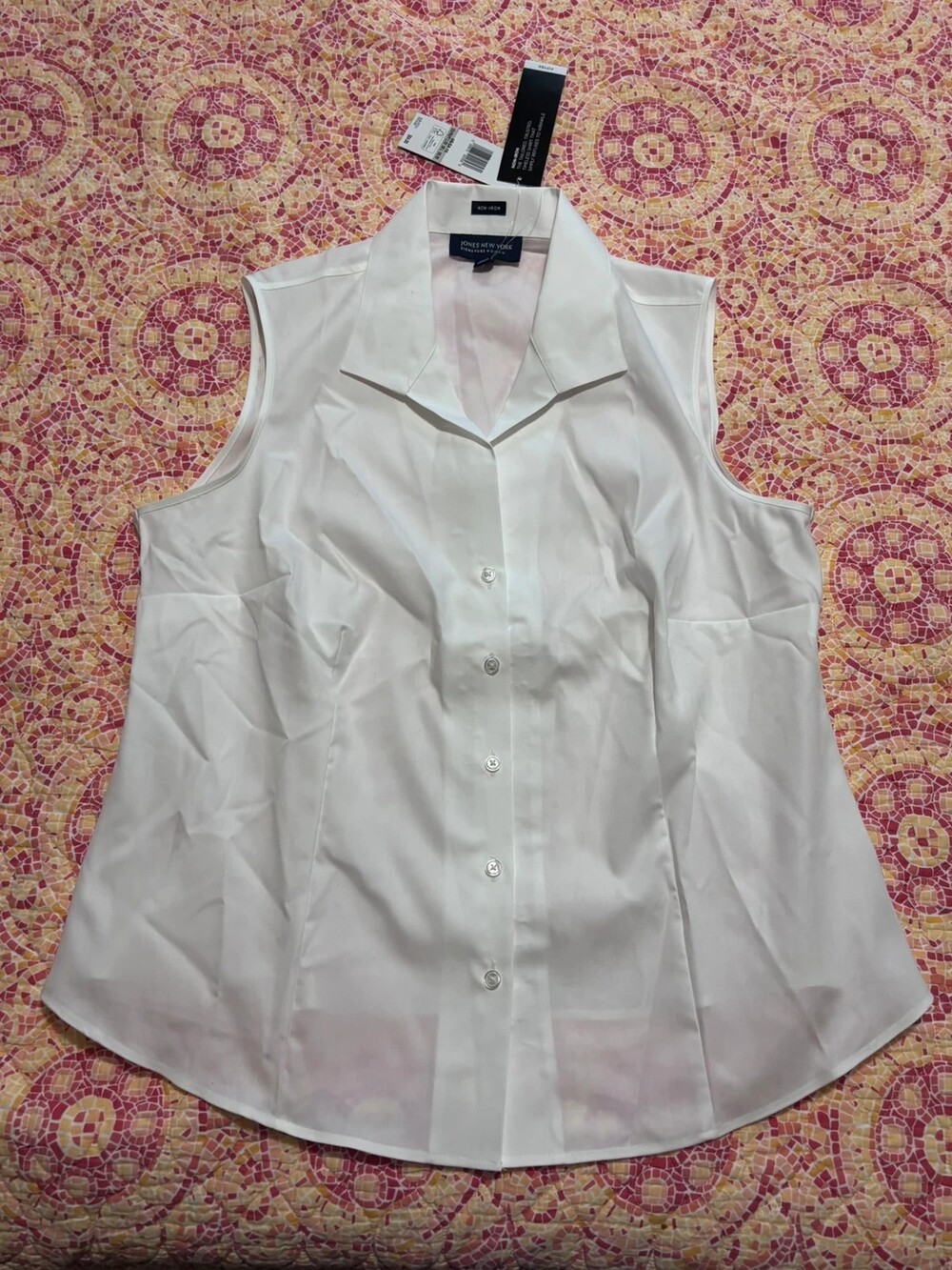 Jones New York Signature White Non Iron Sleeveless Blouse NWT 1X Plus